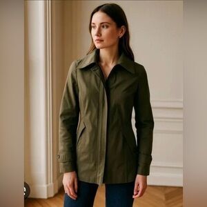 NWT- Soia & Kyo green brown “Audrina” water resistant jacket, size L, rare find!